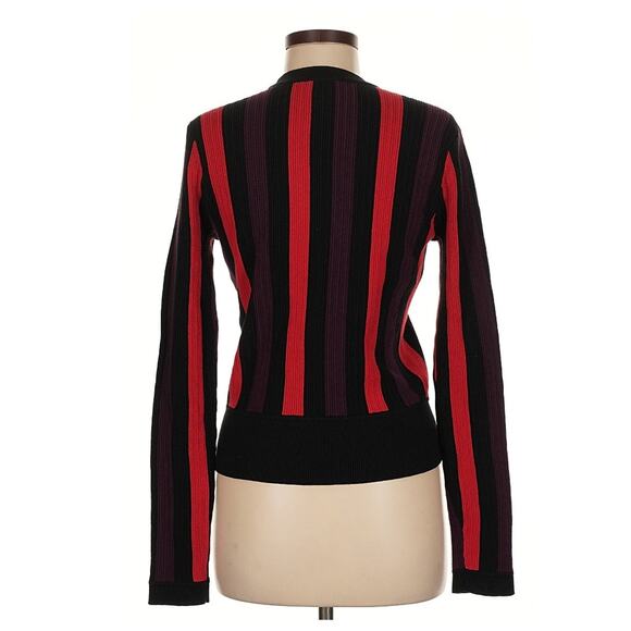 CAbi Purple, Red, Black Striped Button Up Cardigan - Medium - Picture 2 of 6